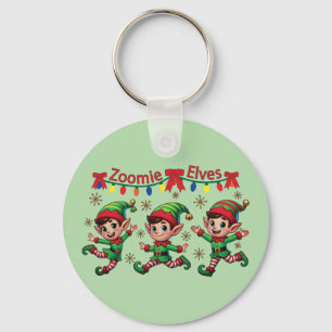 Zoomie Elves Christmas Key Ring