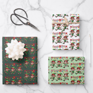 Zoomie Elves Christmas Wrapping Paper Sheet