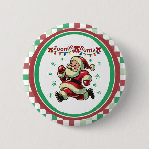 Zoomie Santa Christmas 6 Cm Round Badge