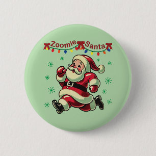 Zoomie Santa Christmas 6 Cm Round Badge