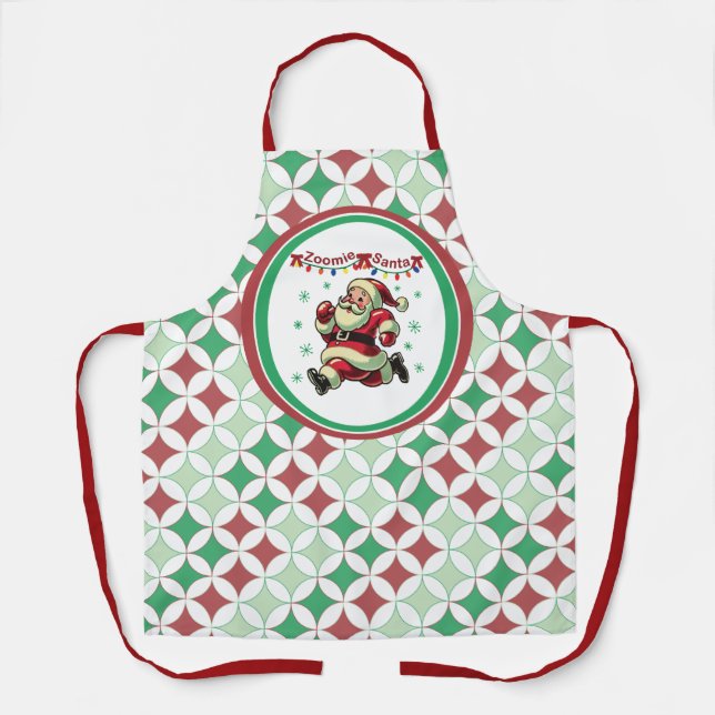 Zoomie Santa Christmas Apron (Front)