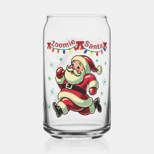 Zoomie Santa Christmas Can Glass