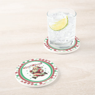 Zoomie Santa Christmas Coaster