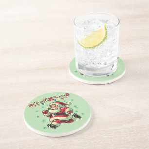 Zoomie Santa Christmas Coaster