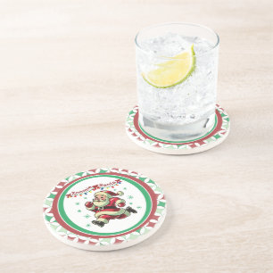Zoomie Santa Christmas Coaster