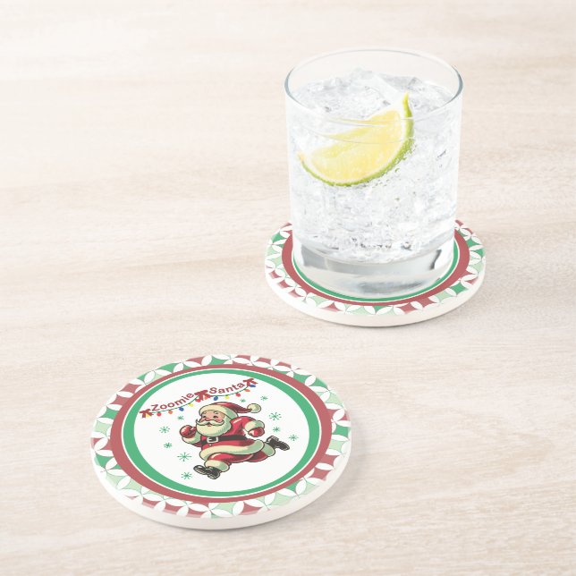 Zoomie Santa Christmas Coaster (Side)