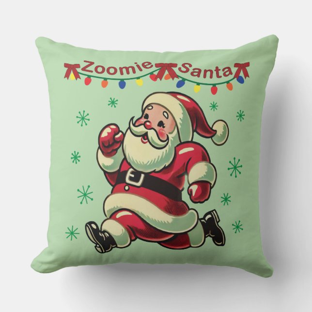 Zoomie Santa Christmas Cushion (Front)