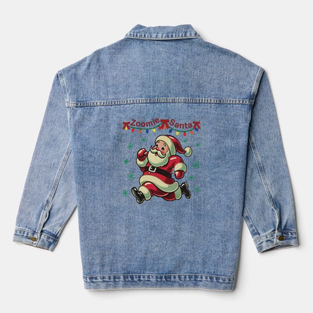 Zoomie Santa Christmas Denim Jacket (Back)