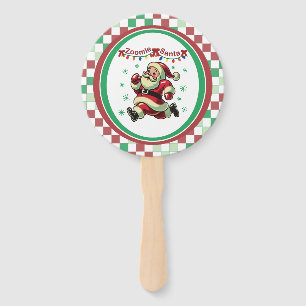 Zoomie Santa Christmas Hand Fan
