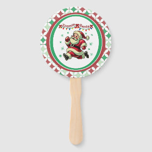 Zoomie Santa Christmas Hand Fan