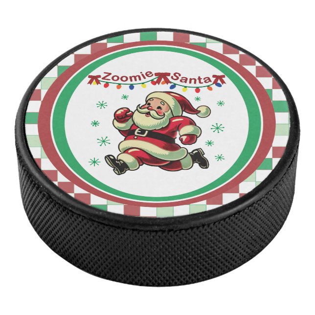 Zoomie Santa Christmas Hockey Puck (3/4)