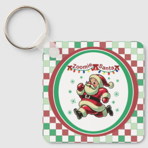 Zoomie Santa Christmas Key Ring