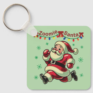 Zoomie Santa Christmas Key Ring