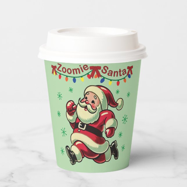 Zoomie Santa Christmas Paper Cups (Front)