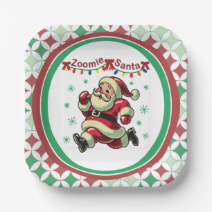 Zoomie Santa Christmas Paper Plate