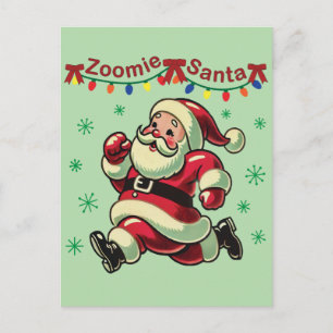 Zoomie Santa Christmas Postcard