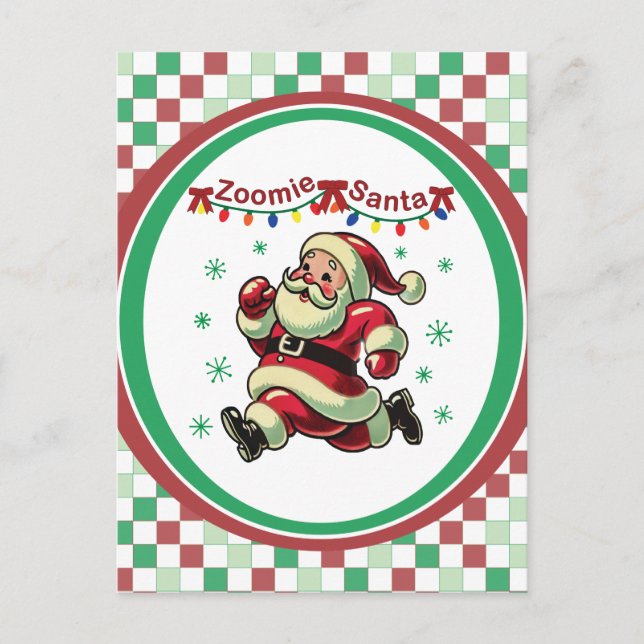 Zoomie Santa Christmas Postcard (Front)