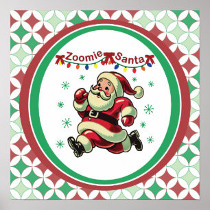 Zoomie Santa Christmas Poster