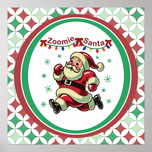 Zoomie Santa Christmas Poster (Front)
