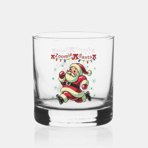 Zoomie Santa Christmas Whiskey Glass