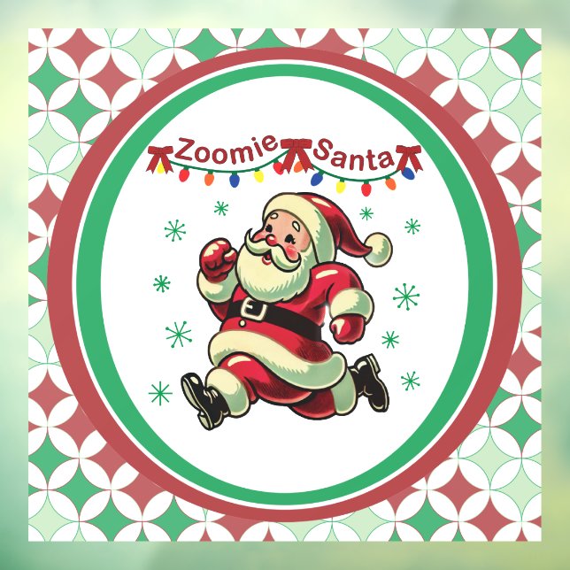 Zoomie Santa Christmas Window Cling (Sheet 3)