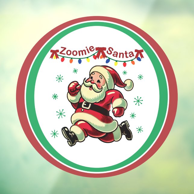 Zoomie Santa Christmas Window Cling (Sheet 3)