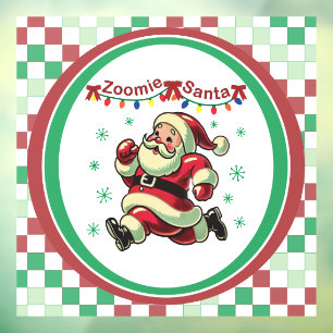 Zoomie Santa Christmas Window Cling