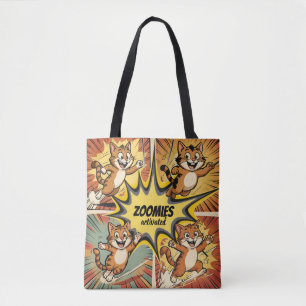 Zoomies Activated Funny Retro Cat Meme Tote Bag
