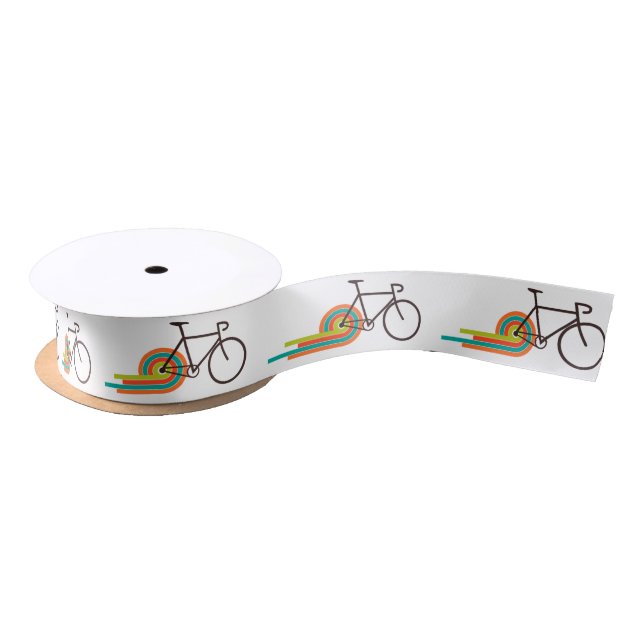 Zooming Bicycle Cycling Satin Ribbon (Spool)