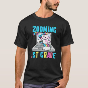 Zooming Into 1St Grade Unicorn Virtual Back To Sch T-Shirt