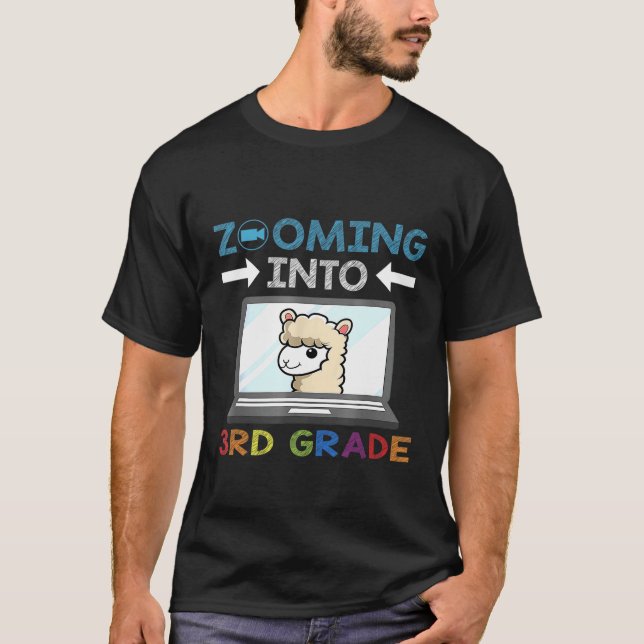 Zooming Into 3rd Grade Virtual Back to School  Kid T-Shirt (Front)