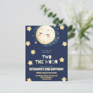 Zooming to the Moon Invitation Postcard