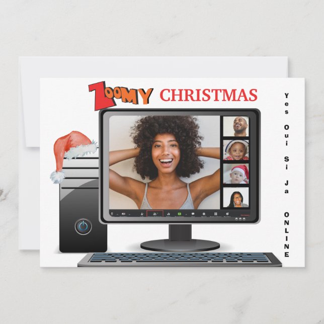 Zoomy Christmas Call Video Conference Satire Card (Front)