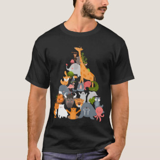 Zoorip Animal Pyramid friend T-Shirt