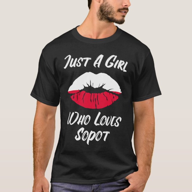 Zoppot Lips Mouth Love Polish Flag T-Shirt (Front)
