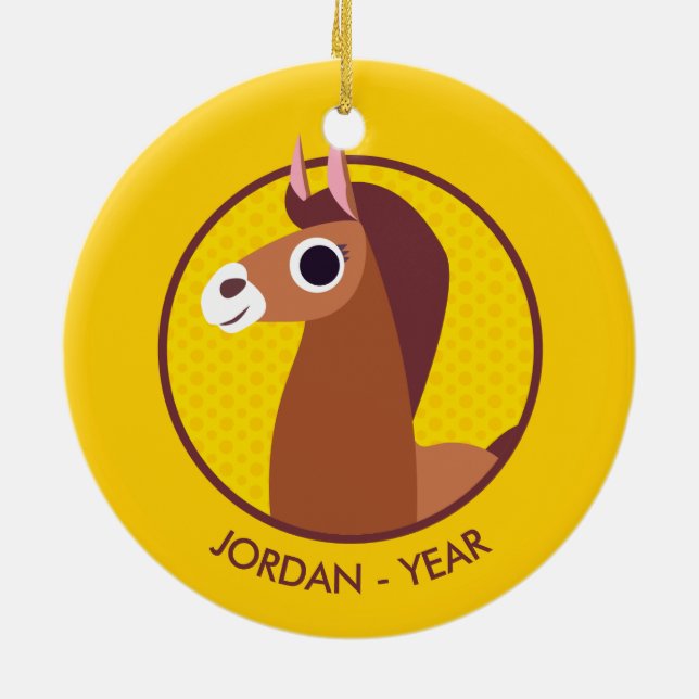 Zora the Horse Ceramic Tree Decoration (Back)