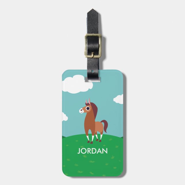 Zora the Horse Luggage Tag (Front Vertical)