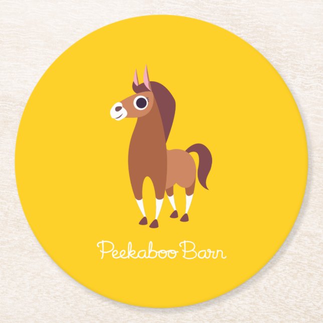 Zora the Horse Round Paper Coaster (Front)