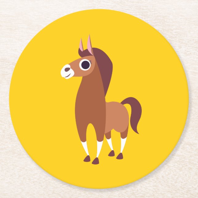 Zora the Horse Round Paper Coaster (Front)