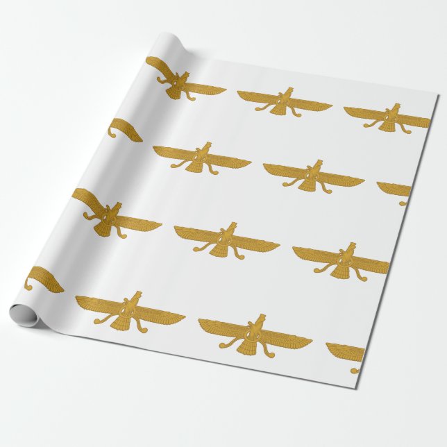 Zorastrian Symbol Wrapping Paper (Unrolled)