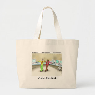 Zorba The Geek Funny Gifts Tees Mugs & Cards Large Tote Bag