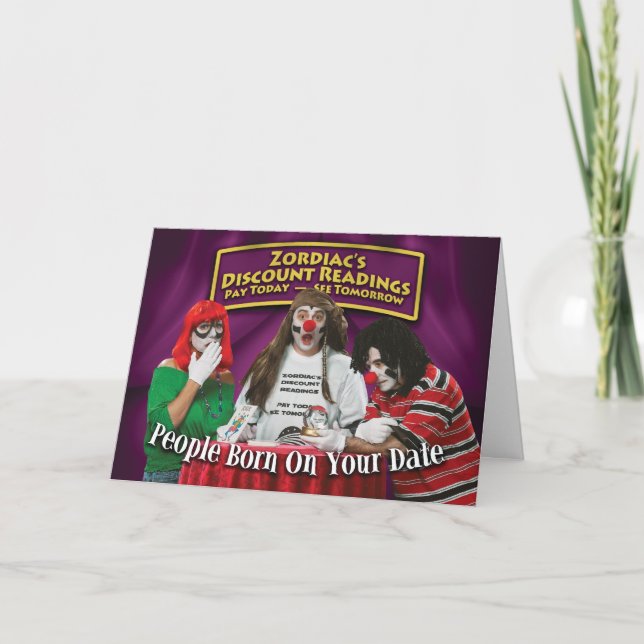 Zordia's Discount Birthday Readings Card (Front)