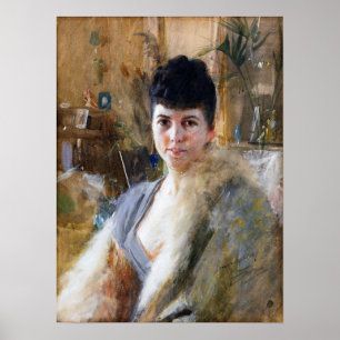 Zorn - Lady With Fur Cape 1887 Poster