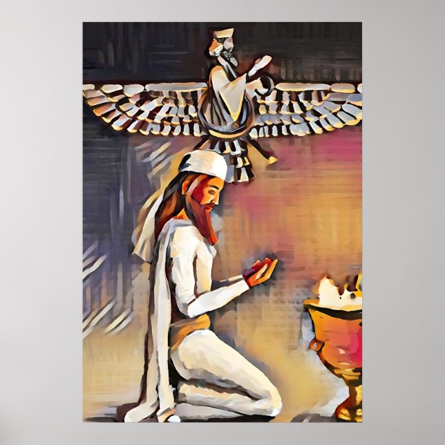 Zoroaster at Prayer Poster (Front)