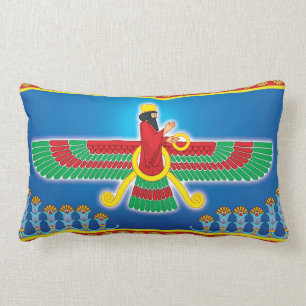Zoroastrian Persian Faravahar Lumbar Cushion