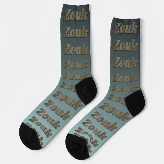 Zouk dance in dark purple, red, blue letters  socks (Left)