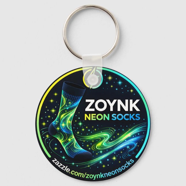 Zoynk Neon Socks Key Ring (Front)