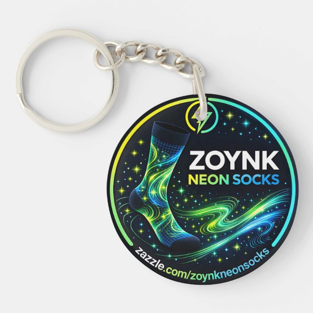 Zoynk Neon Socks Key Ring (Front)