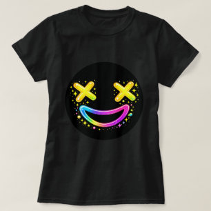 ZOYNKLAB Neon X-Eyes Smiley Face Rainbow Graffiti T-Shirt