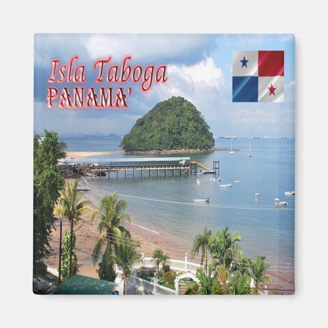 zPA003 PANAMA, Isla Taboga, El Morro Beach, Fridge Magnet (Front)